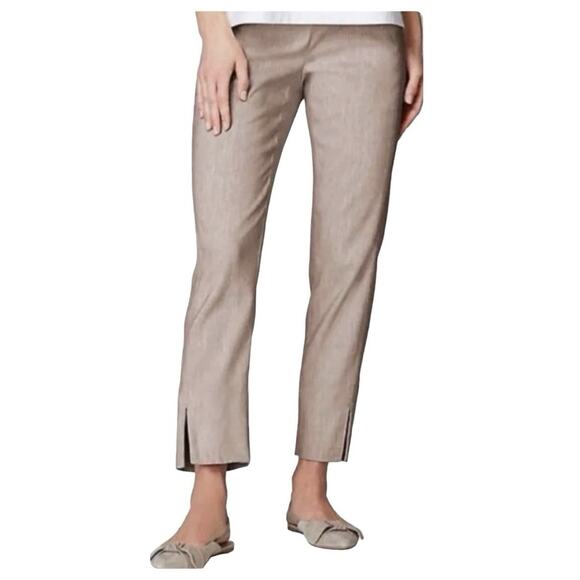 J Jill Plus 4X Linen Stretch Pants Pull On Elastic Waist Straight Leg Slit Hem - Picture 1 of 15